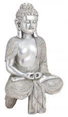 Dekofigur Thai Buddha, meditierend, Silber