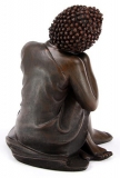 Dekofigur Thai Buddha, Kopf Knie rechts, Holzeffekt