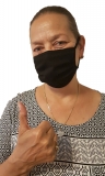 Mund-Nasen-Maske aus 100% Baumwolle, schwarz