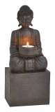 Buddha Teelichthalter, meditierend, schwarz