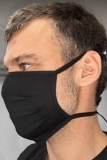 Mund-Nasen-Maske aus 100% Baumwolle, schwarz, 3 Stück