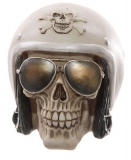 Gothic Biker-Totenkopf mit Helm und Sonnenbrille