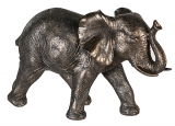 Skulptur Elefant, Grau / Gold